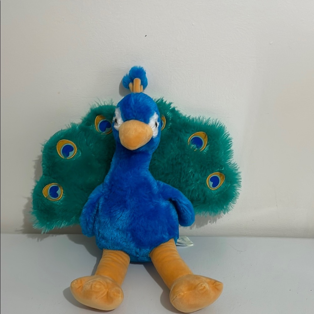 Build-A-Bear Blue and Green Peacock Stuffed Animal